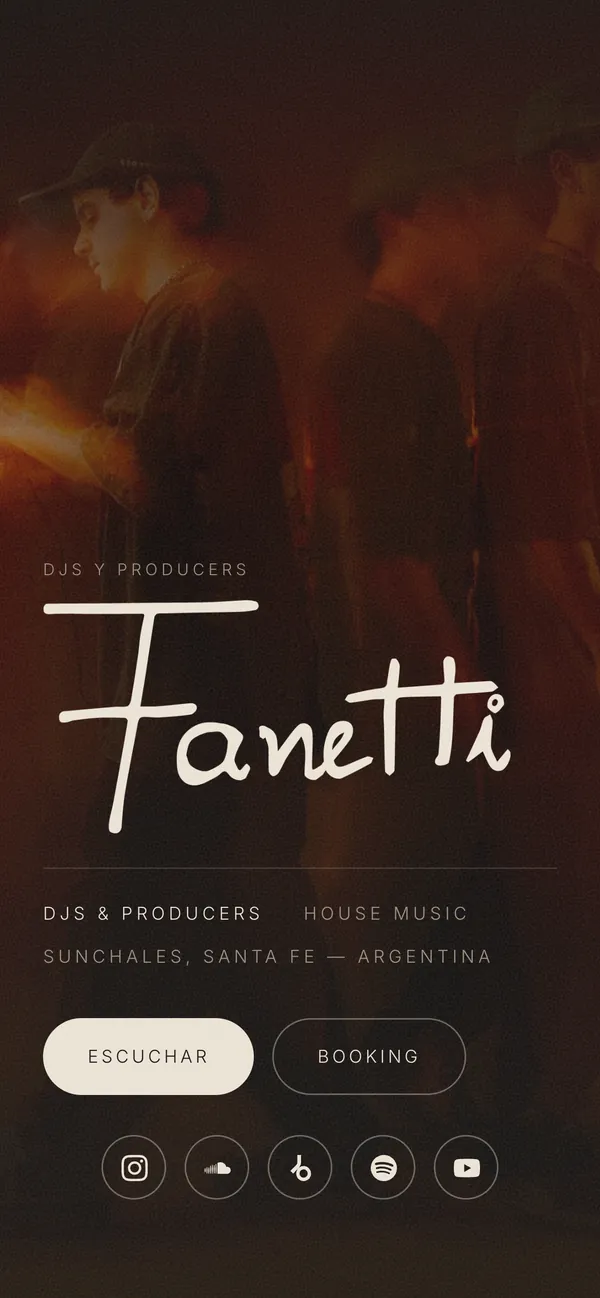 Portada de la web de Fanetti en celular